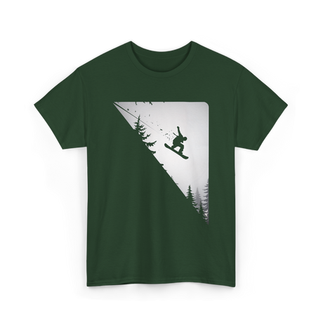 Snowboarder Jumping Snowboarding Adventure T-Shirt - Forest Green