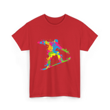 Snowboarder Snowboarding Boys Kids T-Shirt - Red