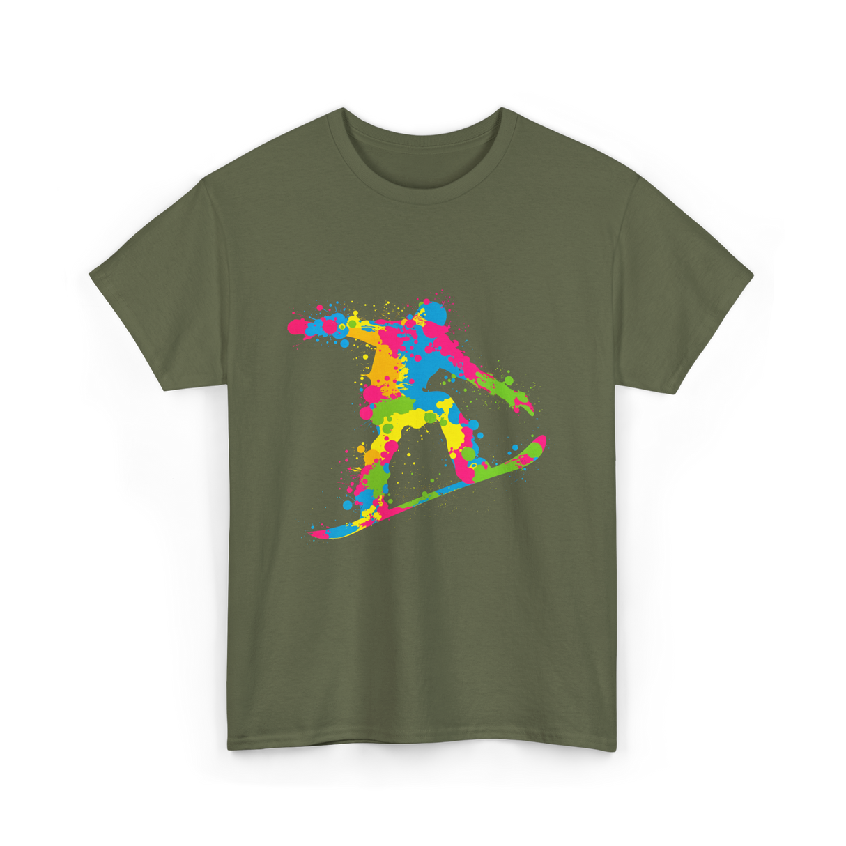 Snowboarder Snowboarding Boys Kids T-Shirt - Military Green