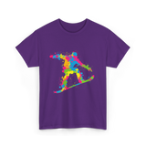 Snowboarder Snowboarding Boys Kids T-Shirt - Purple