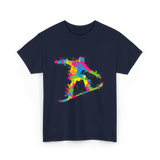 Snowboarder Snowboarding Boys Kids T-Shirt - Navy