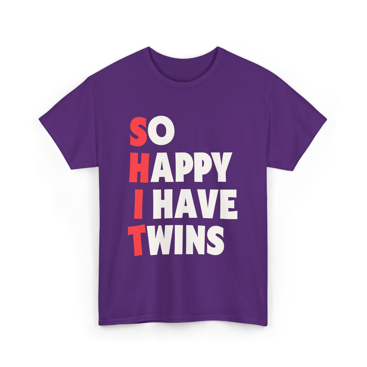 So Happy I Have Twins Parent T-Shirt - Purple