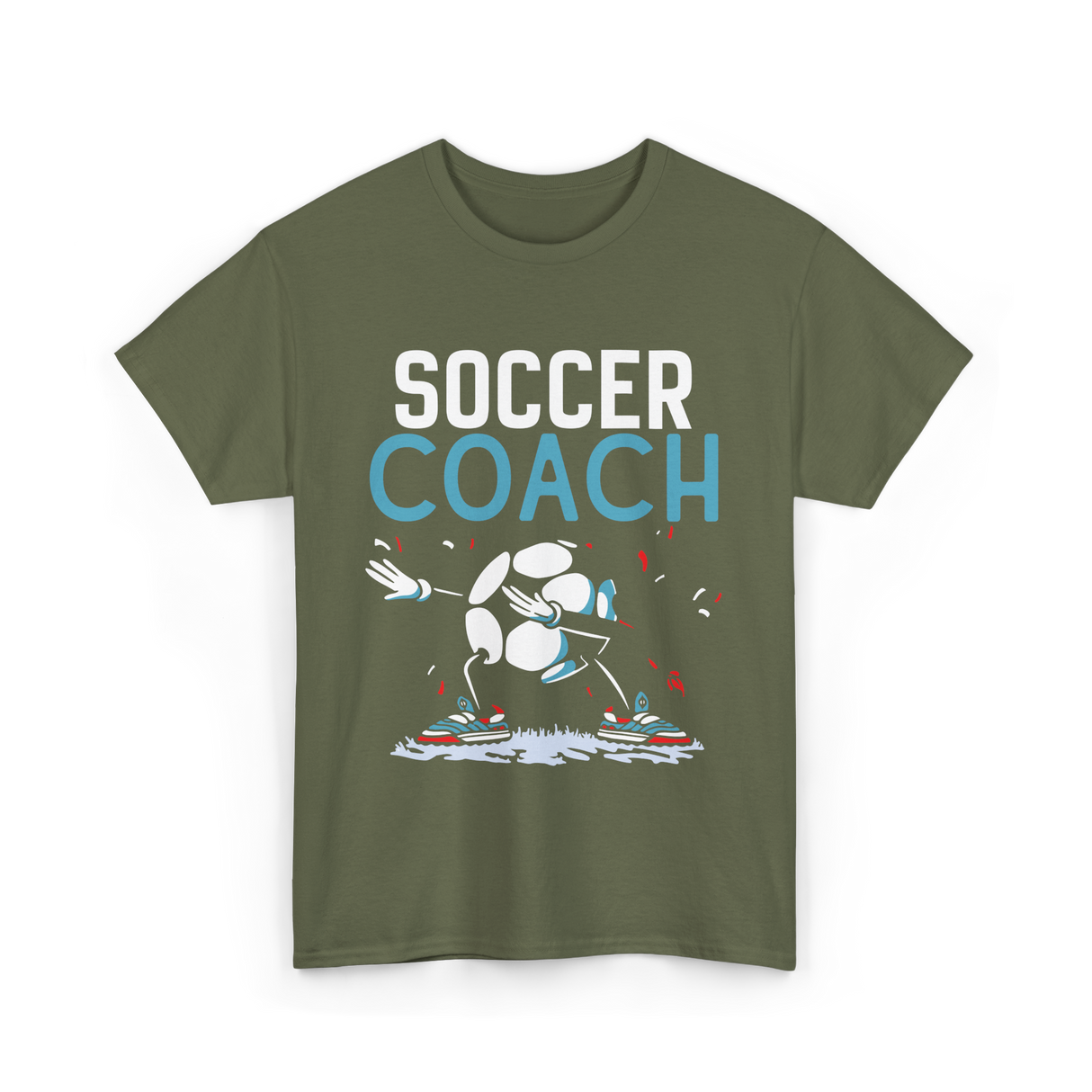 Soccer Coach Soccer Coaching T-Shirt - Military Green