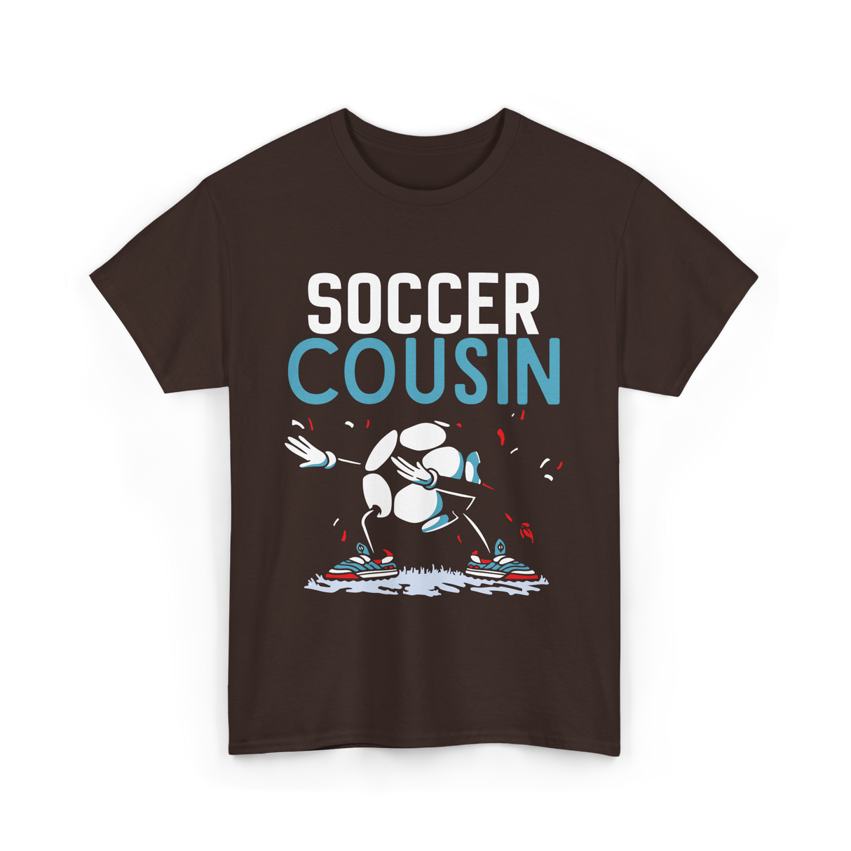 Soccer Cousin Soccer Player T-Shirt - Dark Chocolate