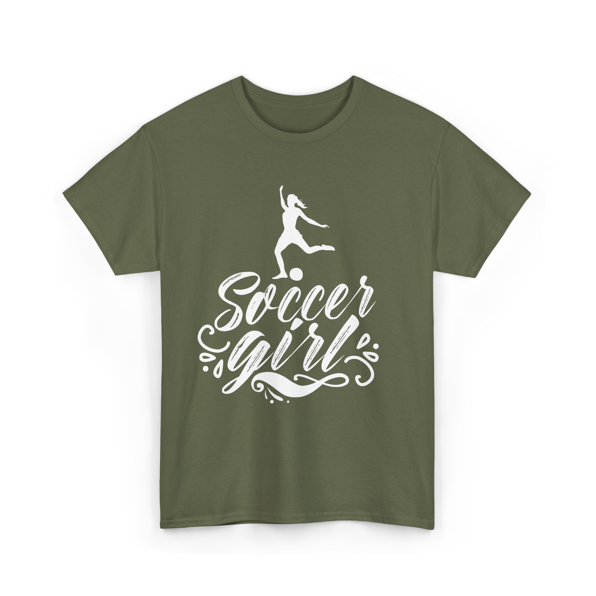 Soccer Girl Soccer Player T-Shirt - Military Green