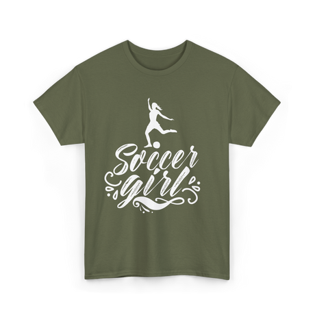 Soccer Girl Soccer Player T-Shirt - Military Green