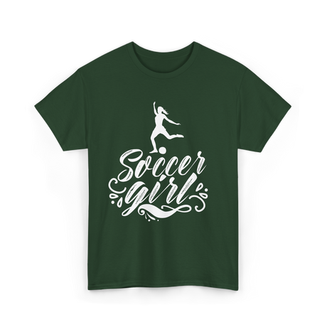 Soccer Girl Soccer Player T-Shirt - Forest Green