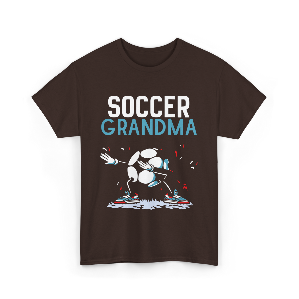 Soccer Grandma Soccer Football T-Shirt - Dark Chocolate