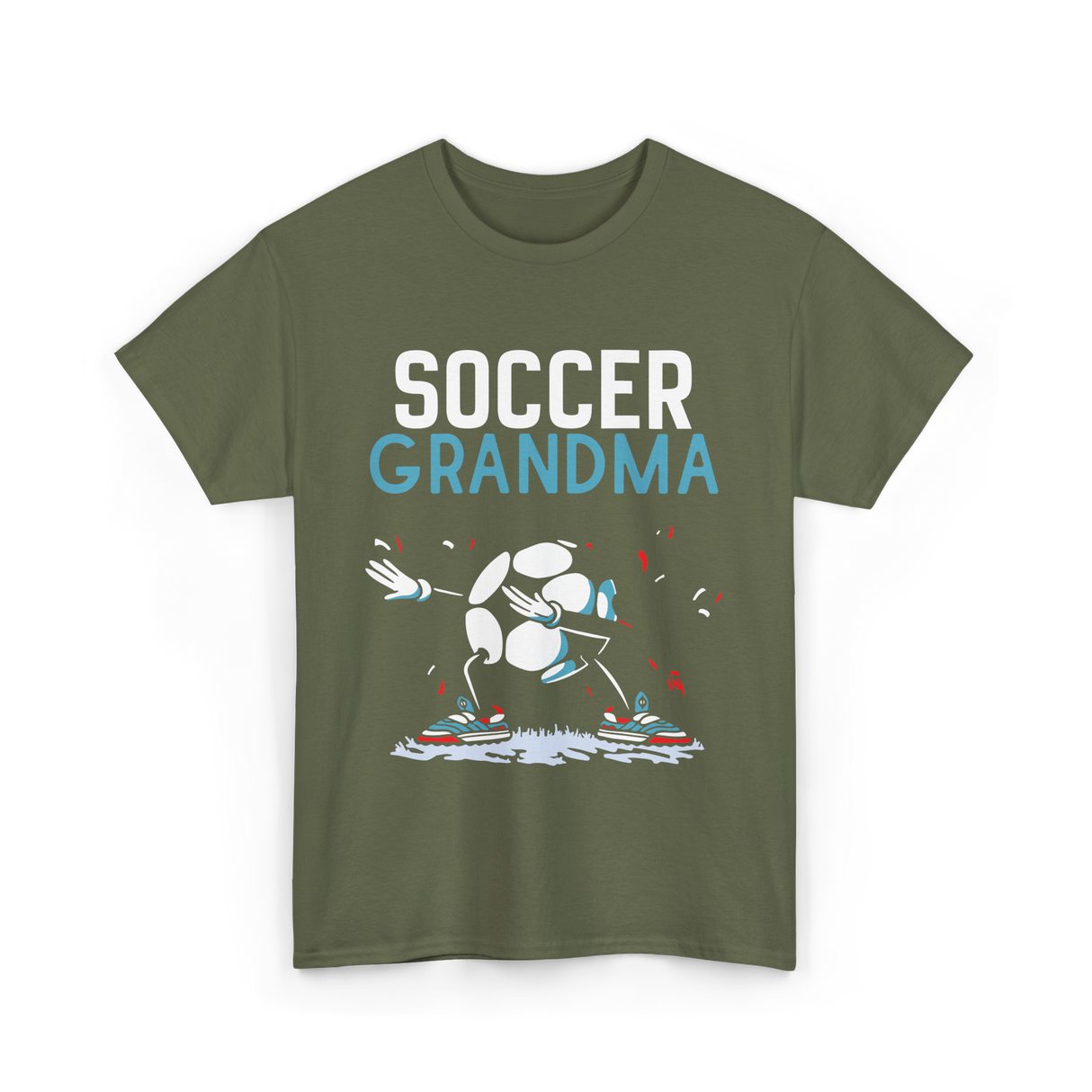 Soccer Grandma Soccer Football T-Shirt - Military Green