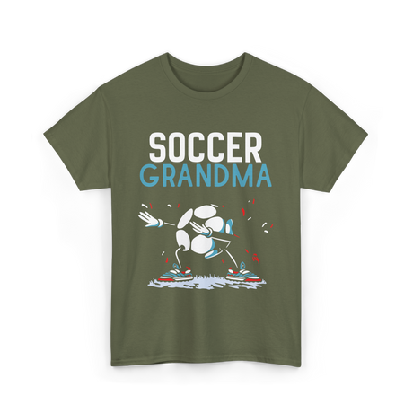 Soccer Grandma Soccer Football T-Shirt - Military Green