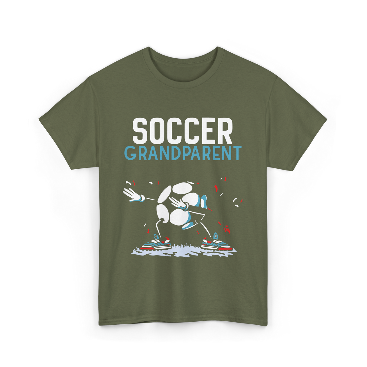 Soccer Grandparent Soccer Player T-Shirt - Military Green