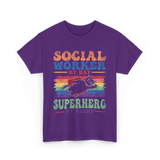 Social Worker By Day Superhero Night T-Shirt - Purple