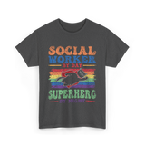 Social Worker By Day Superhero Night T-Shirt - Dark Heather