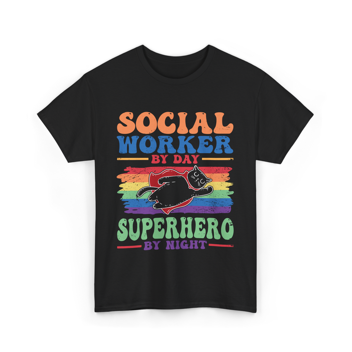 Social Worker By Day Superhero T-Shirt - Black