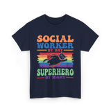 Social Worker By Day Superhero T-Shirt - Navy