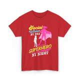 Social Worker By Day Superhero T-Shirt - Red