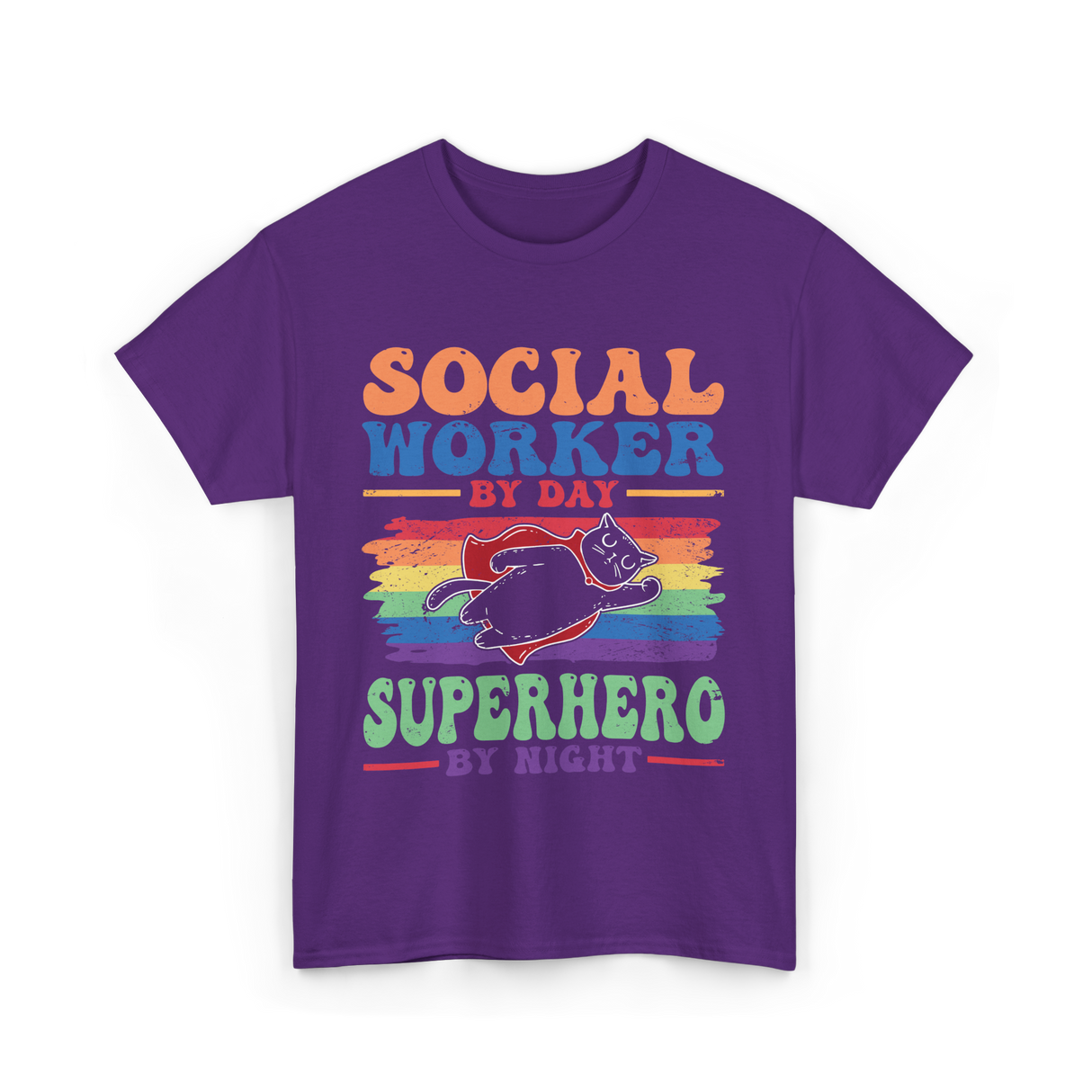 Social Worker By Day Superhero T-Shirt - Purple