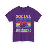 Social Worker By Day Superhero T-Shirt - Purple