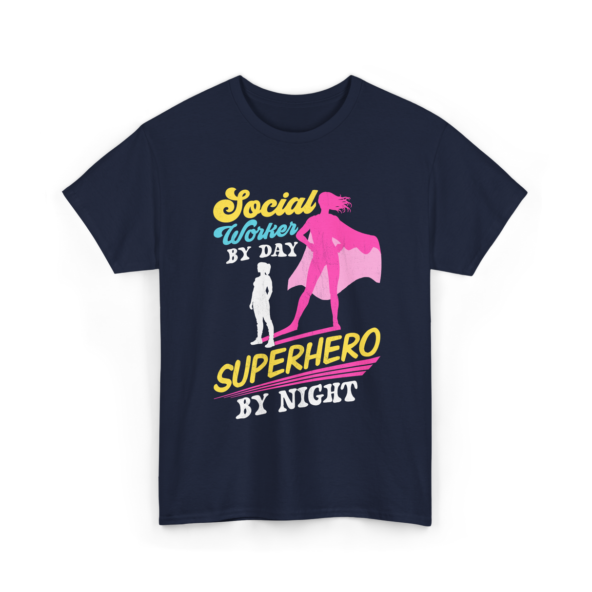 Social Worker By Day Superhero T-Shirt - Navy