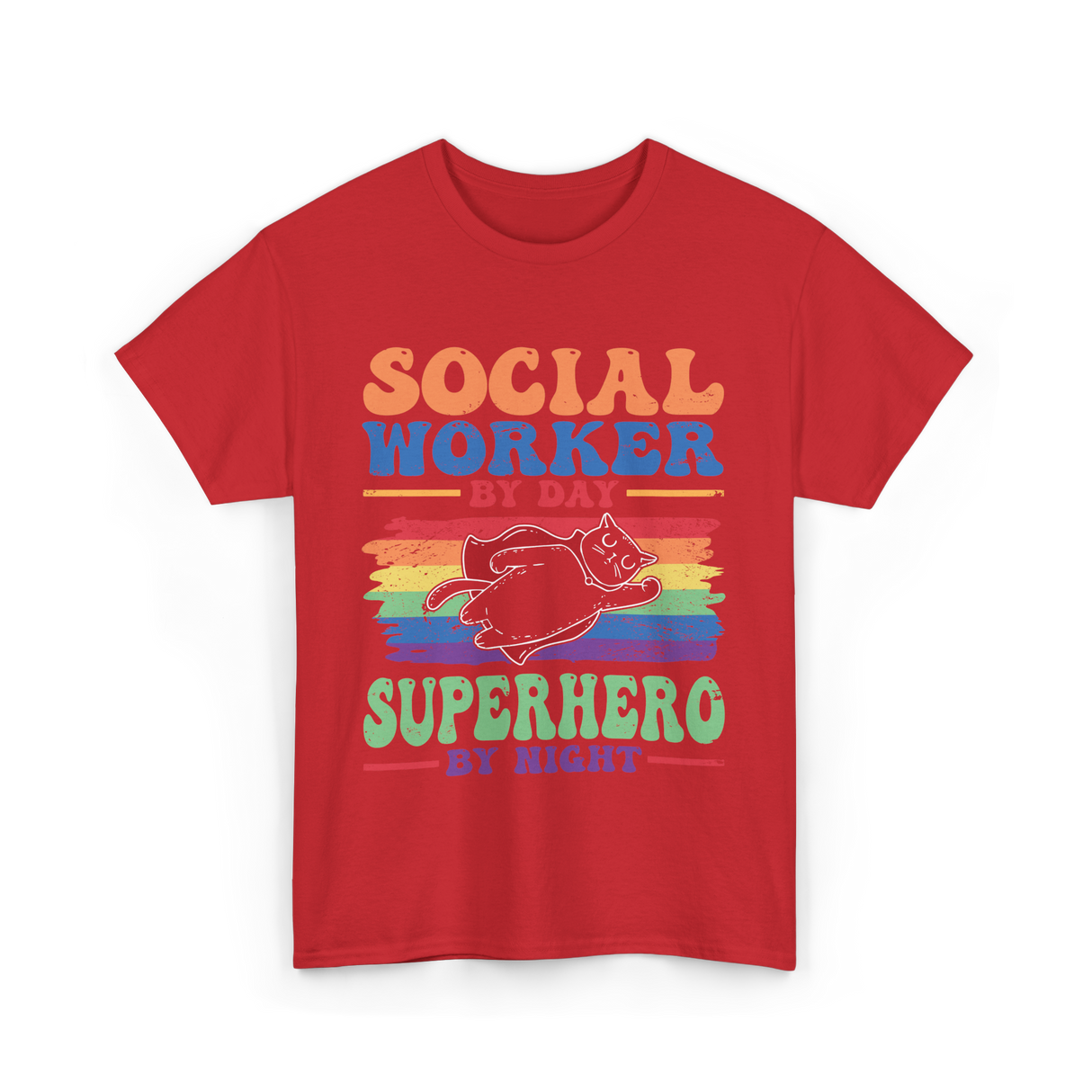 Social Worker By Day Superhero T-Shirt - Red