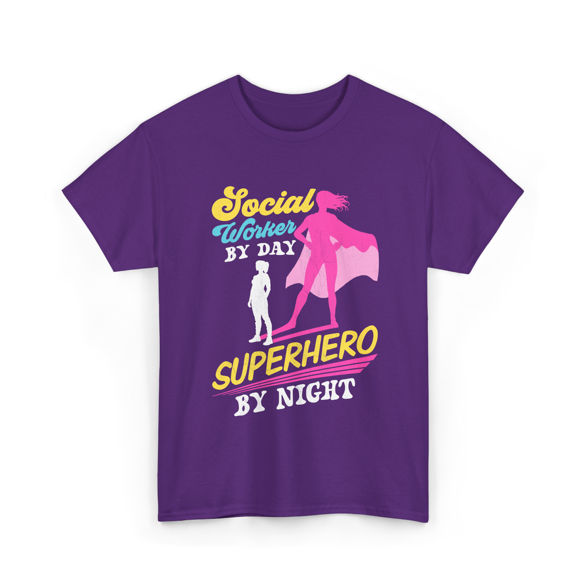 Social Worker By Day Superhero T-Shirt - Purple