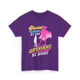 Social Worker By Day Superhero T-Shirt - Purple