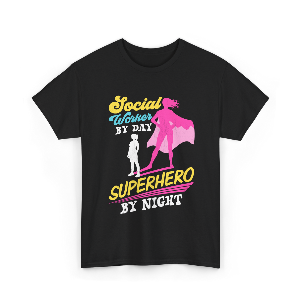 Social Worker By Day Superhero T-Shirt - Black