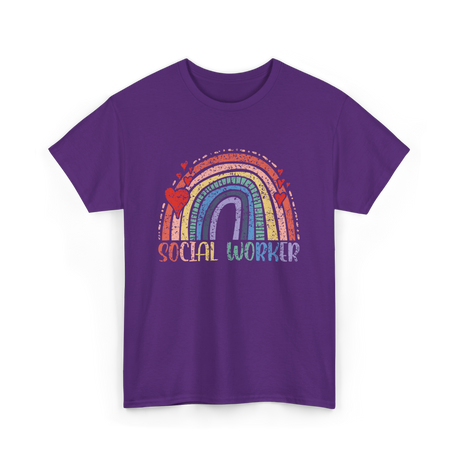 Social Worker Rainbow Social Worker T-Shirt - Purple