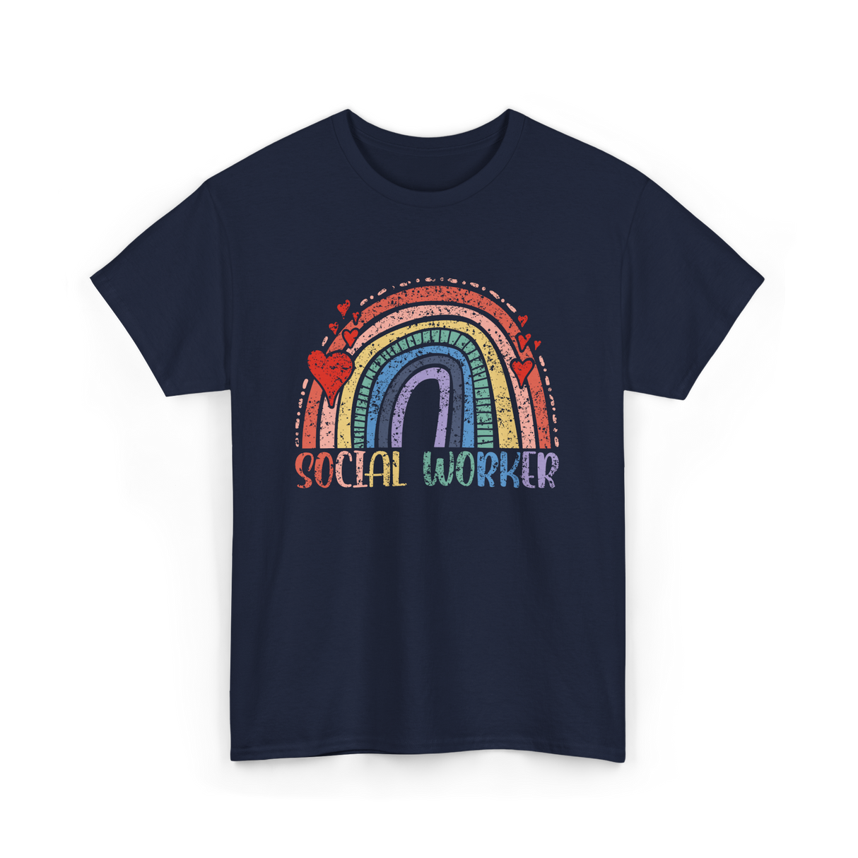 Social Worker Rainbow Social Worker T-Shirt - Navy