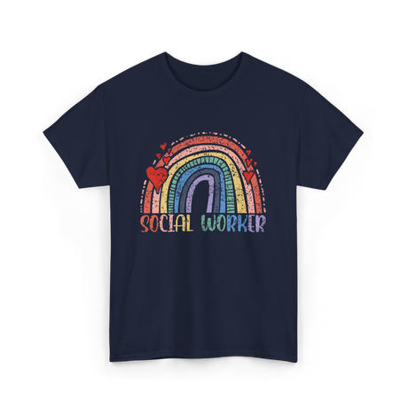 Social Worker Rainbow Social Worker T-Shirt - Navy