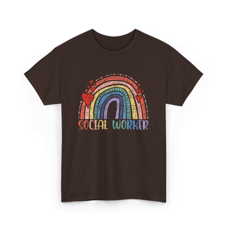 Social Worker Rainbow Social Worker T-Shirt - Dark Chocolate