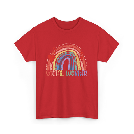 Social Worker Rainbow Social Worker T-Shirt - Red