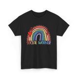 Social Worker Rainbow Support T-Shirt - Black