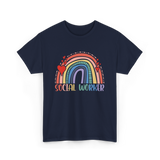 Social Worker Rainbow Support T-Shirt - Navy