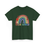 Social Worker Rainbow Support T-Shirt - Forest Green