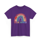 Social Worker Rainbow Support T-Shirt - Purple