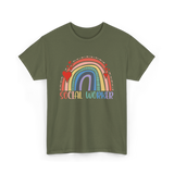 Social Worker Rainbow Support T-Shirt - Military Green