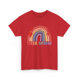 Social Worker Rainbow Support T-Shirt - Red