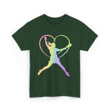 Soft Rainbow Softball Player Gifts T-Shirt - Forest Green