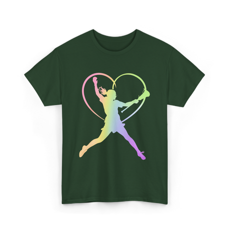 Soft Rainbow Softball Player Gifts T-Shirt - Forest Green