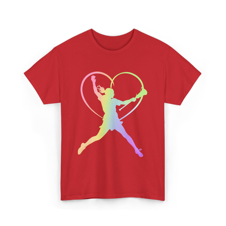 Soft Rainbow Softball Player Gifts T-Shirt - Red