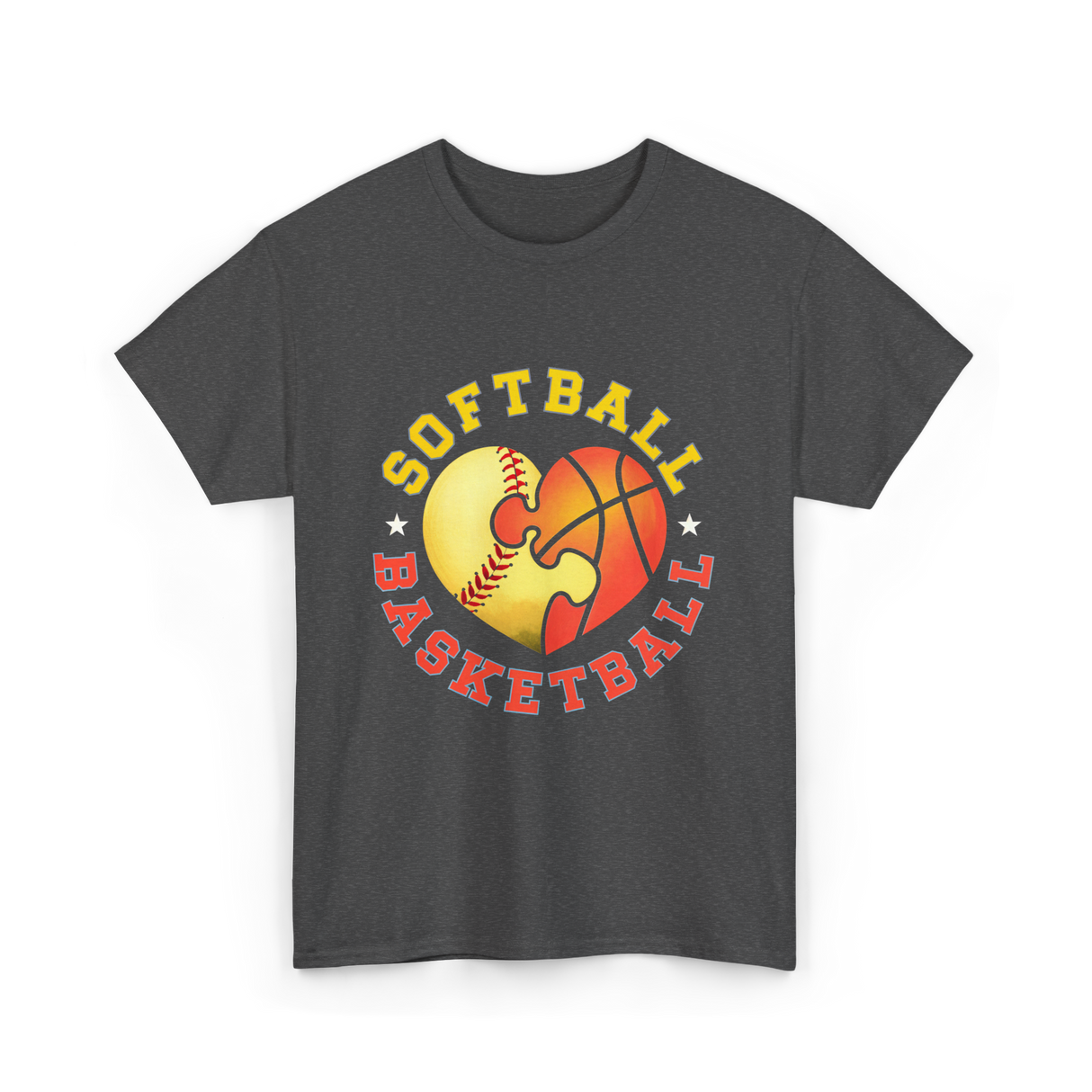 Softball Basketball Sports Love T-Shirt - Dark Heather