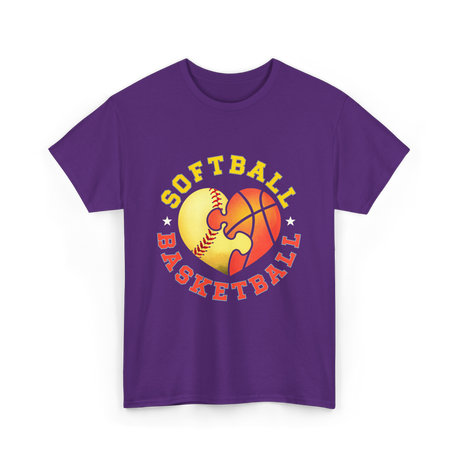 Softball Basketball Sports Love T-Shirt - Purple