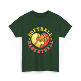 Softball Basketball Sports Love T-Shirt - Forest Green