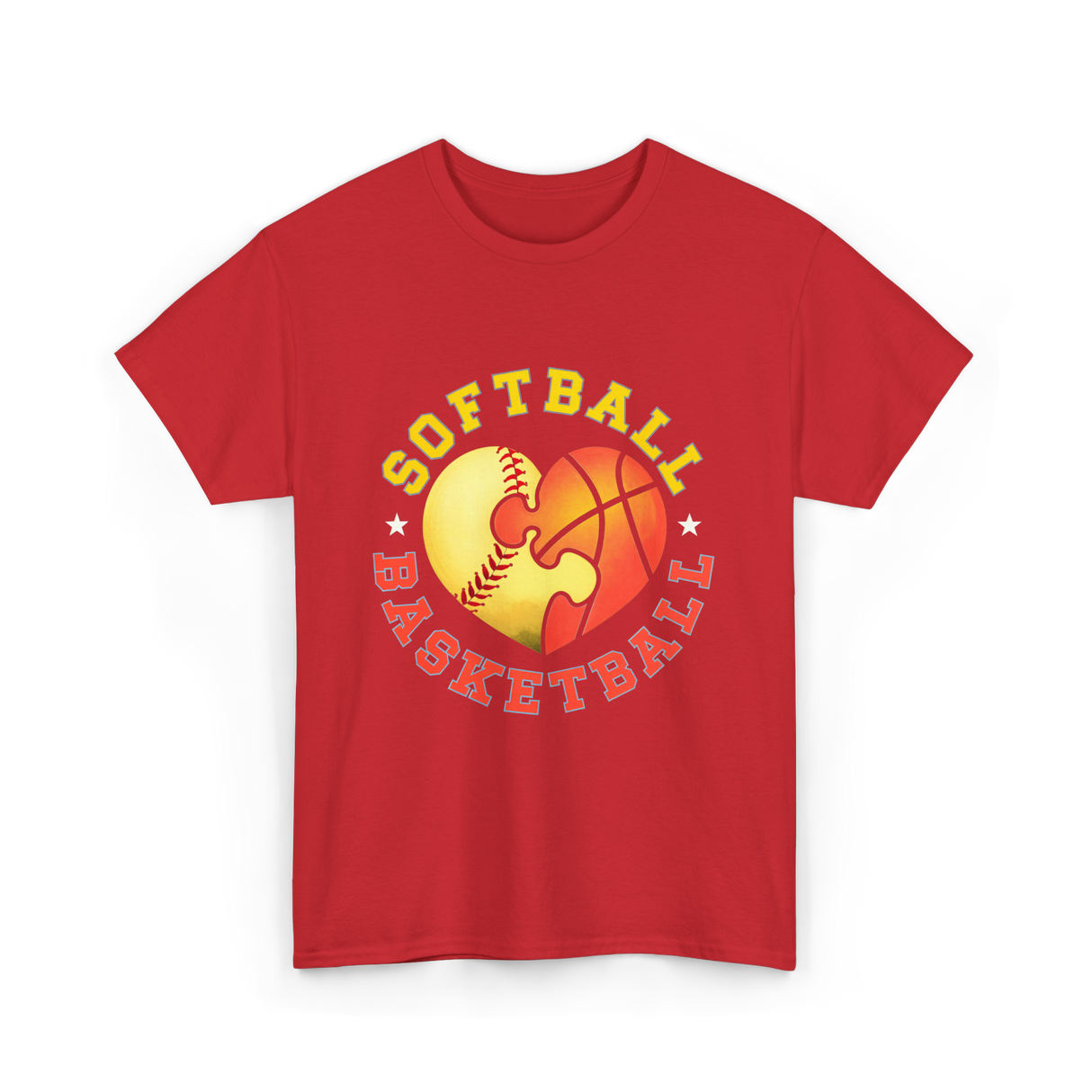 Softball Basketball Sports Love T-Shirt - Red