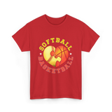 Softball Basketball Sports Love T-Shirt - Red