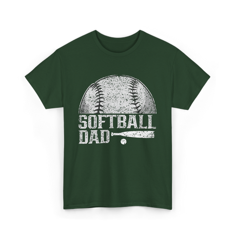 Softball Dad Softball Player T-Shirt - Forest Green