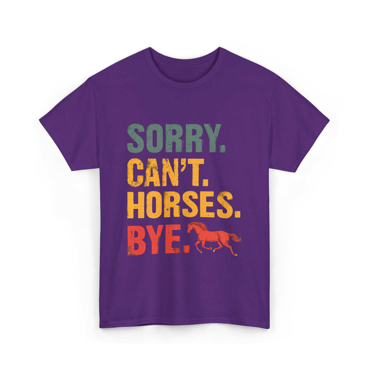 Sorry Can't Horses Bye Horseback Riding T-Shirt - Purple