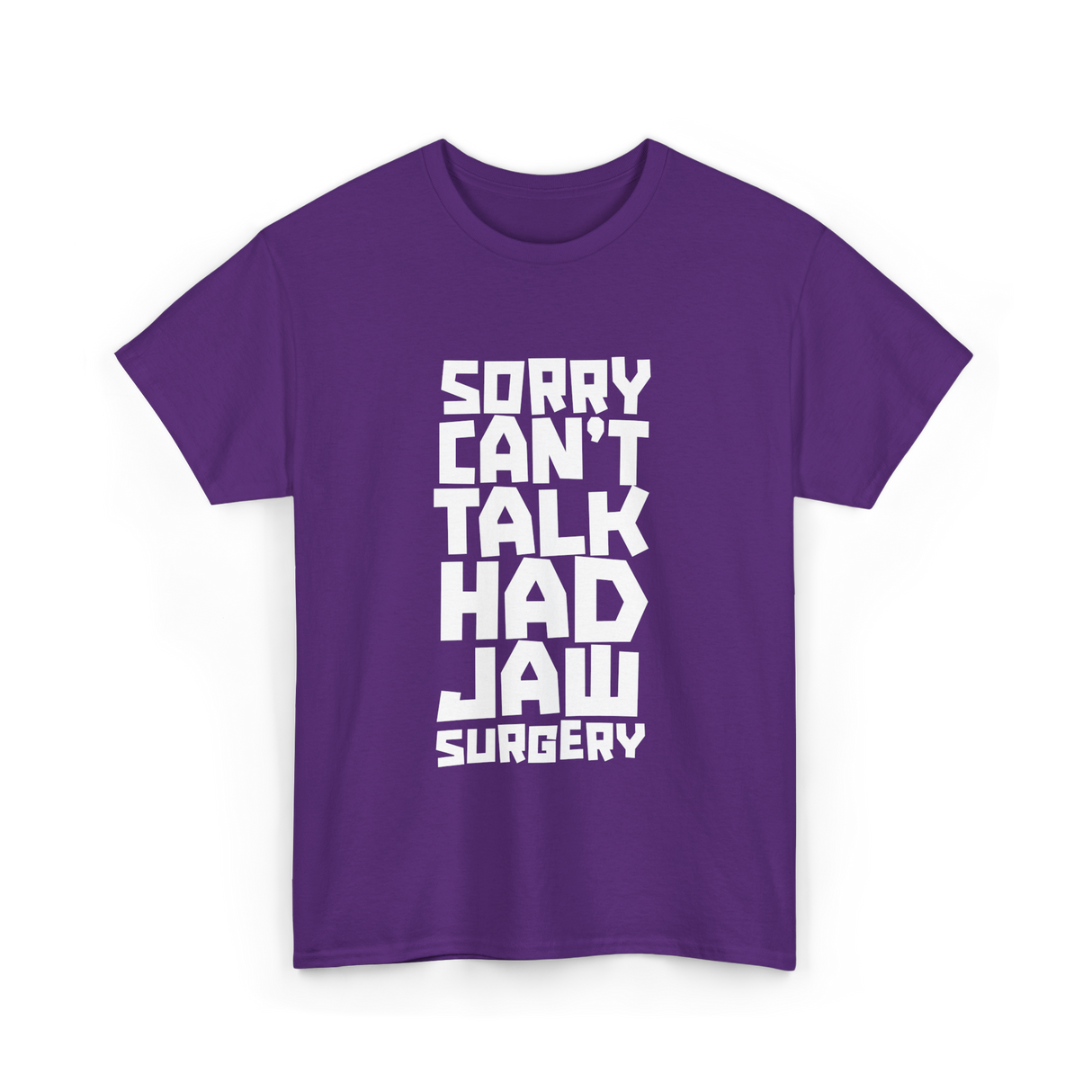 Sorry Can't Talk Jaw Surgery Recovery T-Shirt - Purple