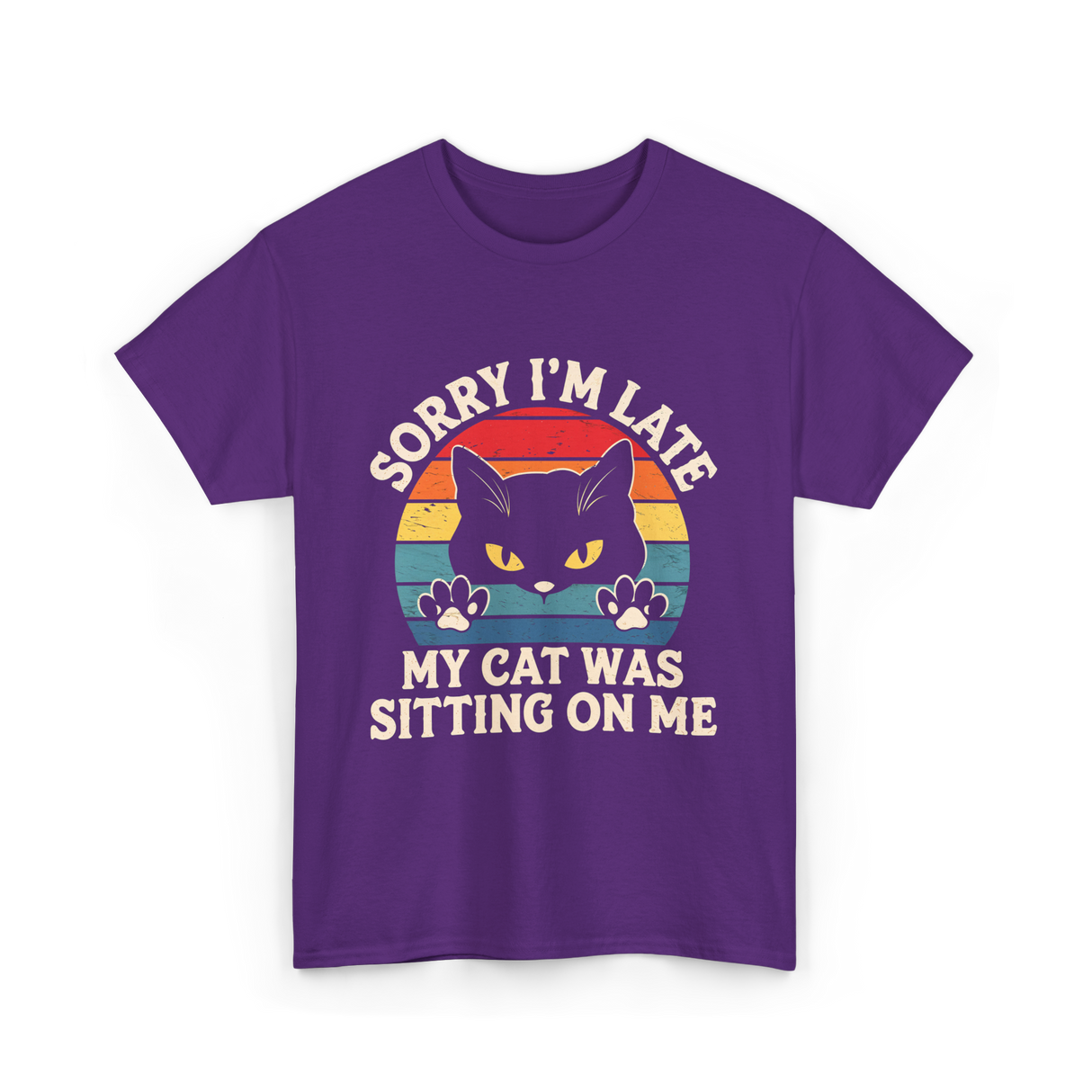 Sorry I'm Late Cat Lover T-Shirt - Purple